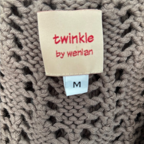 Vintage Twinkle by Wenlan Knit Hoody Sleeveless Sweater Cardigan with Tie - Picture 3 of 5